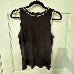 Old Navy Black Tank Top with White Accents